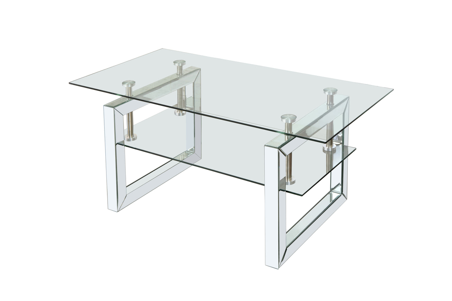 39.4" Transparent Glass Coffee Table