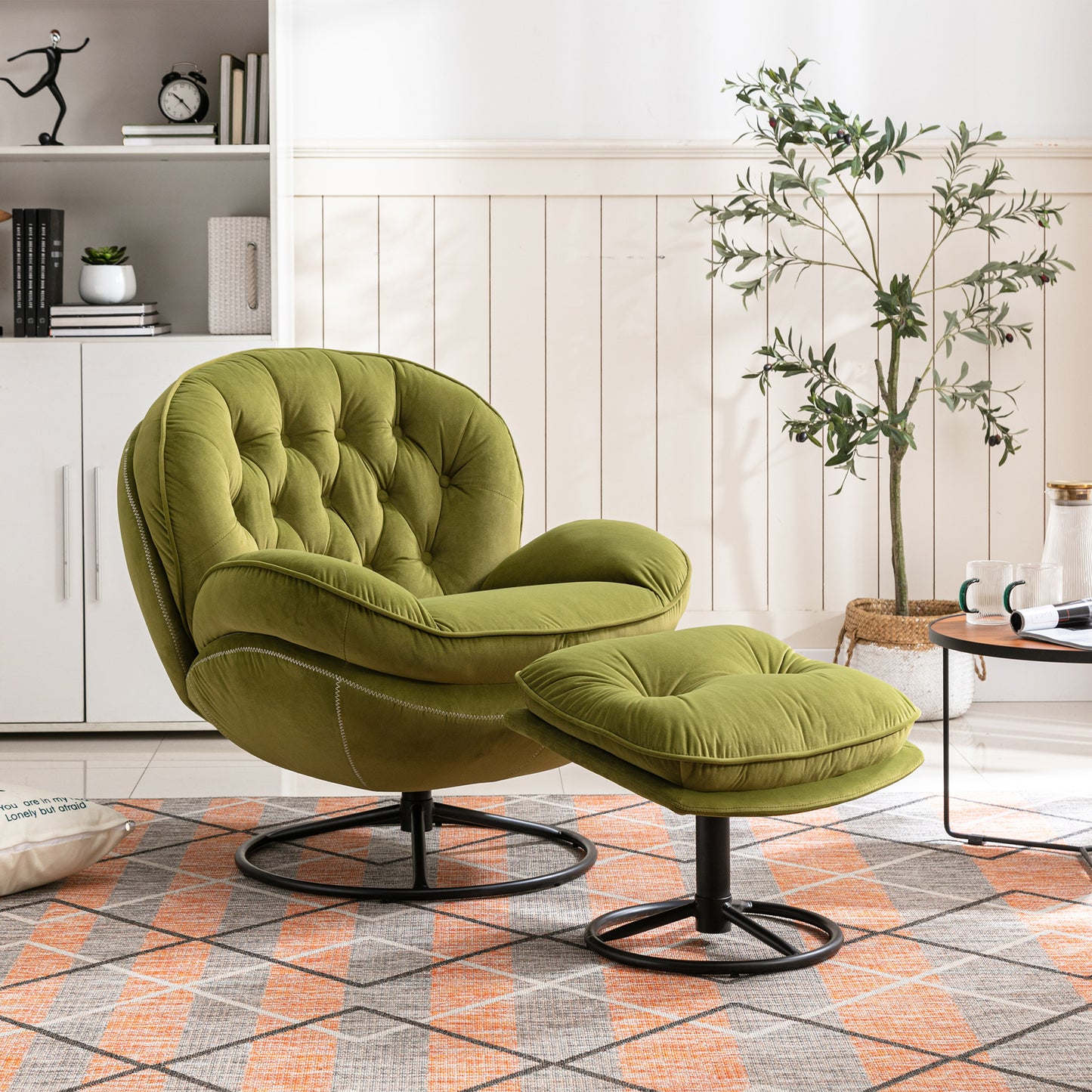 Accent chair with Ottoman - Fruit Green