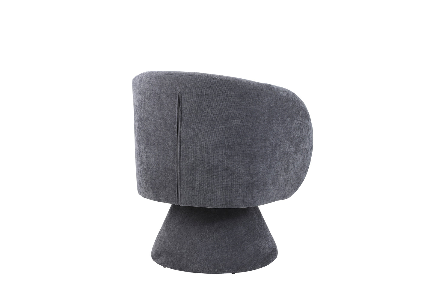 Swivel Accent Chair with a round barrel design for living rooms and bedrooms - Dark Grey