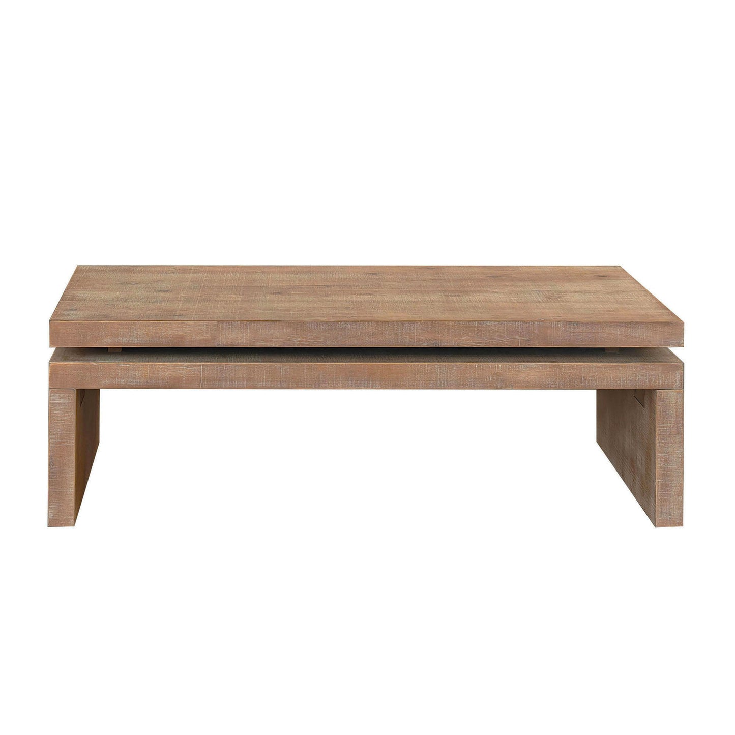 Natural Wood 2-Tier Coffee Table, Versatile