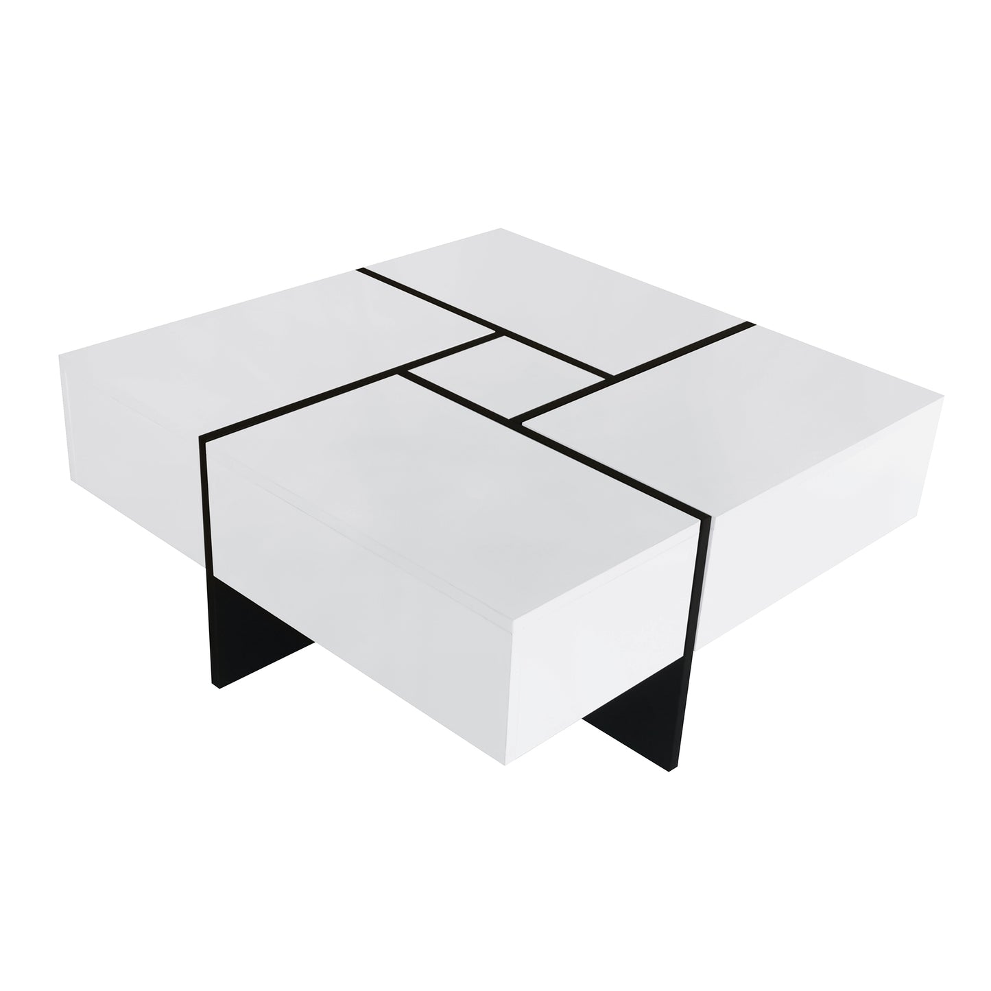 ON-TREND Square Coffee Table with Hidden Storage