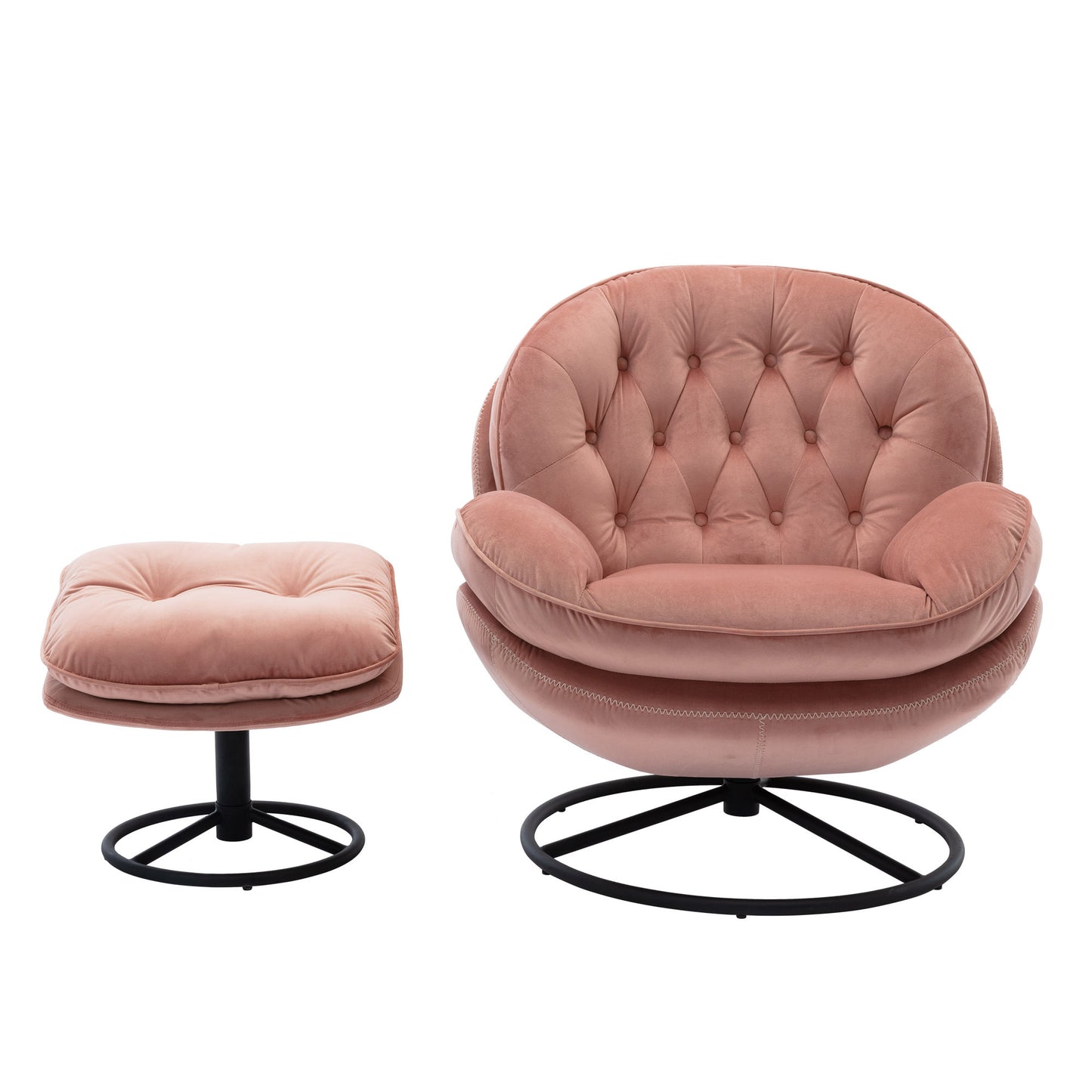 Accent chair with Ottoman - Pink