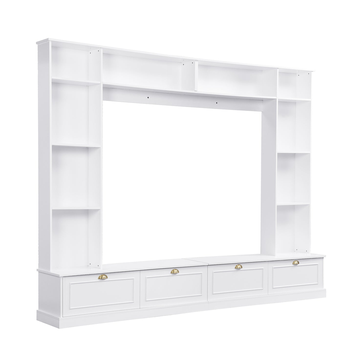 ON-TREND Large Wall Unit Entertainment Center, White