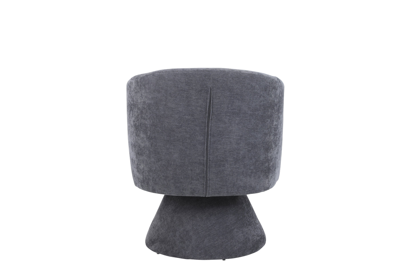 Swivel Accent Chair with a round barrel design for living rooms and bedrooms - Dark Grey