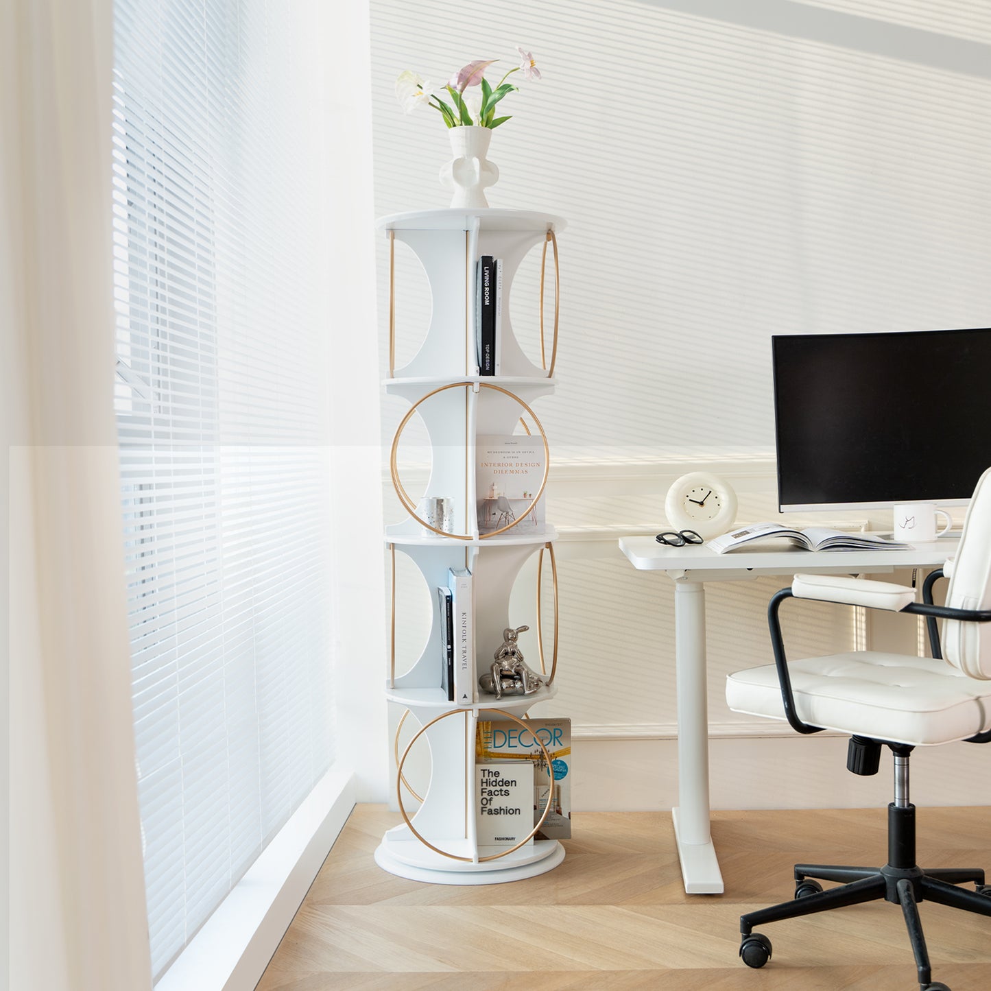 4-Tier Rotating Floor Display Shelf