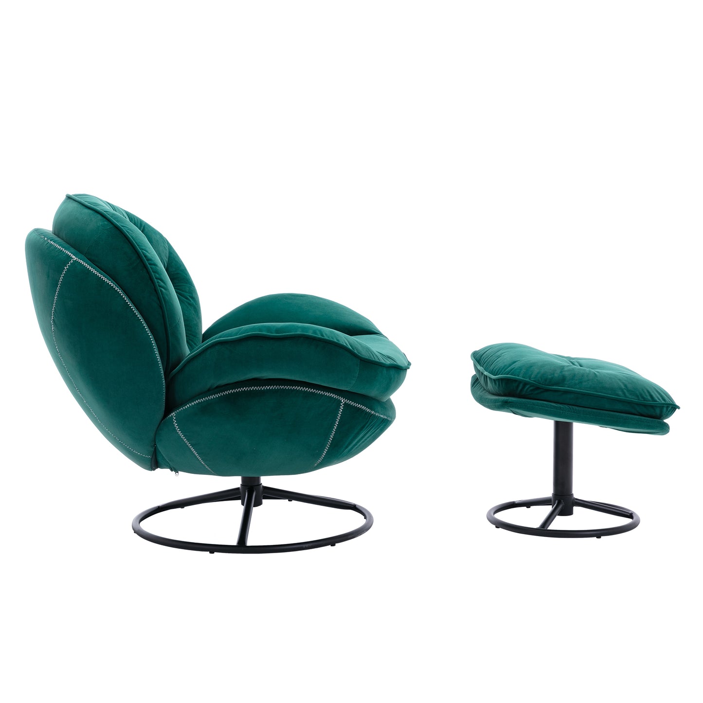 Accent chair with Ottoman - Green