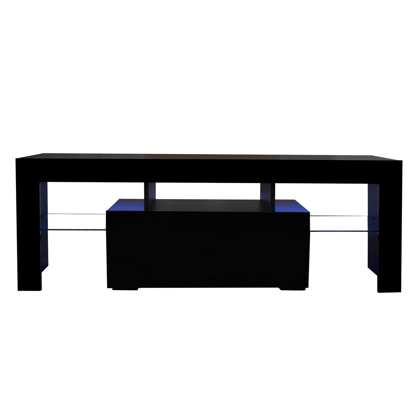 Black TV stand with RGB lights