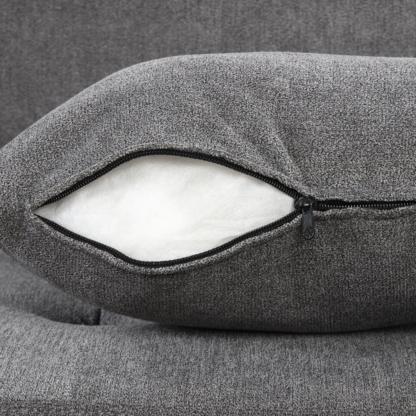 117.3 U-Shaped Sofa Bed with Pillows, Gray