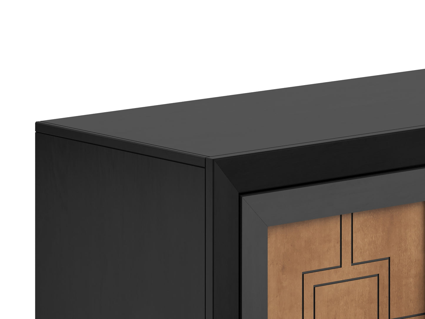 Ventura 86" Fireplace TV Stand, Black & Bourbon Finish