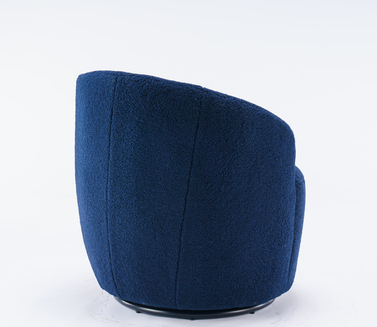 Accent Swivel Armchair with a black metal ring - Dark Blue