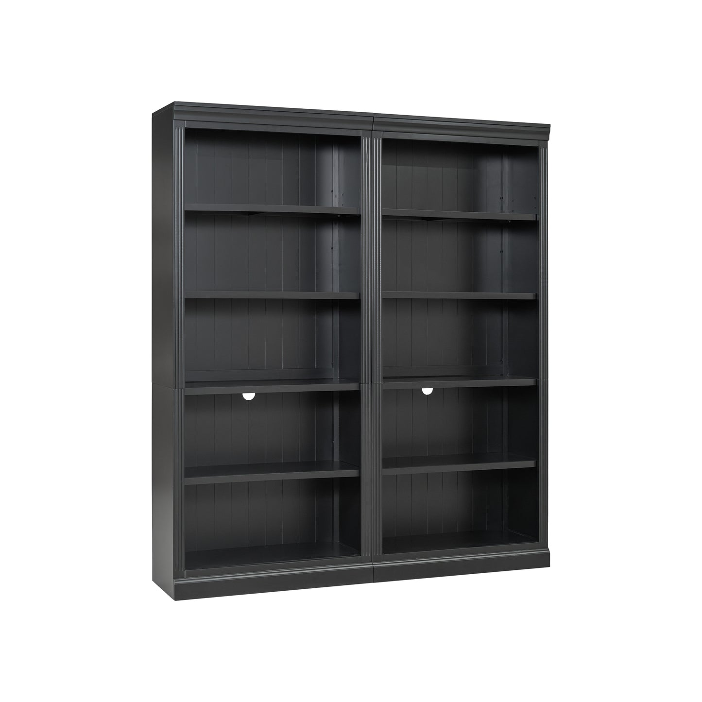 Wood Bookcase with Adjustable 5-Tier Shelves - Black