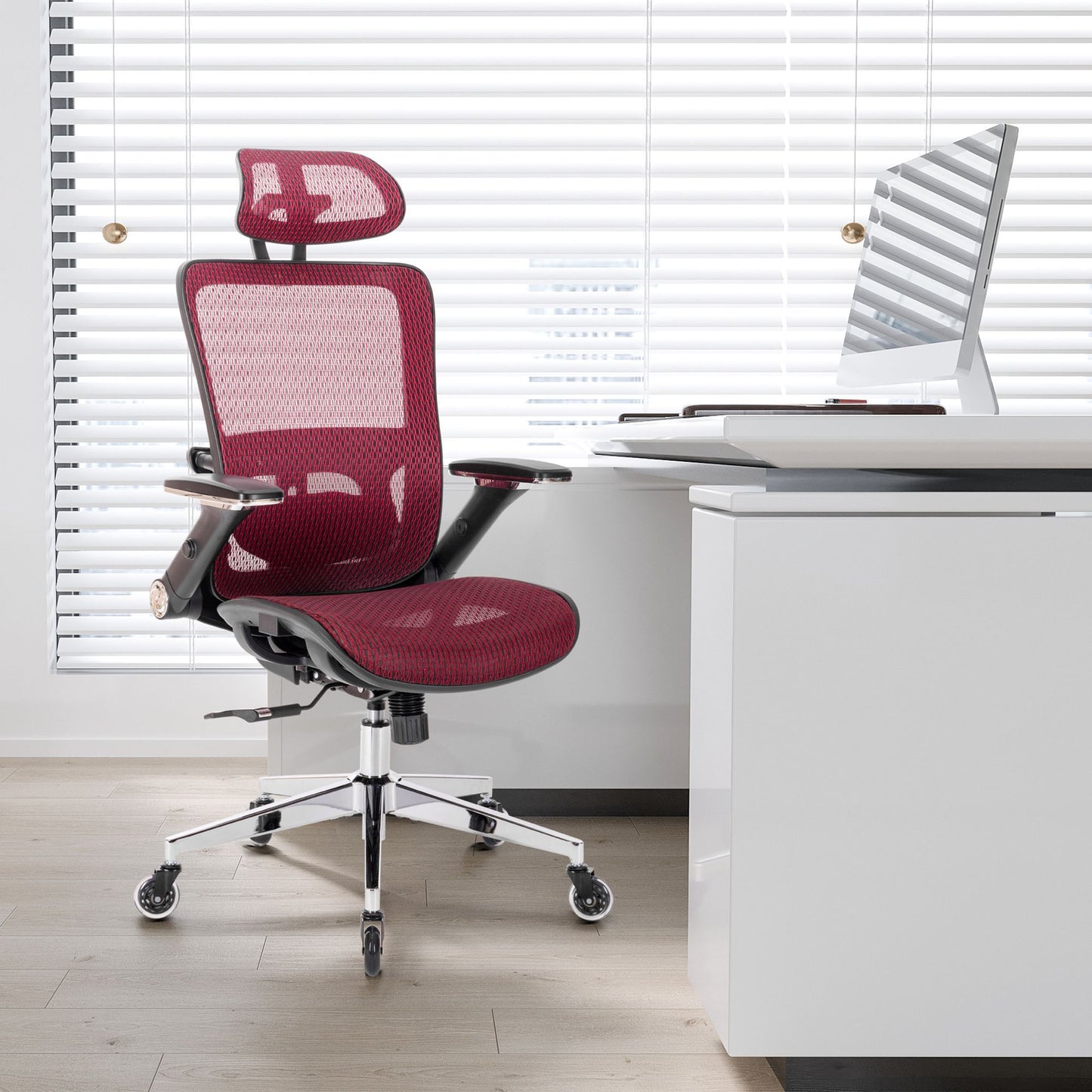 Ergonomic Mesh Office Chair - Red