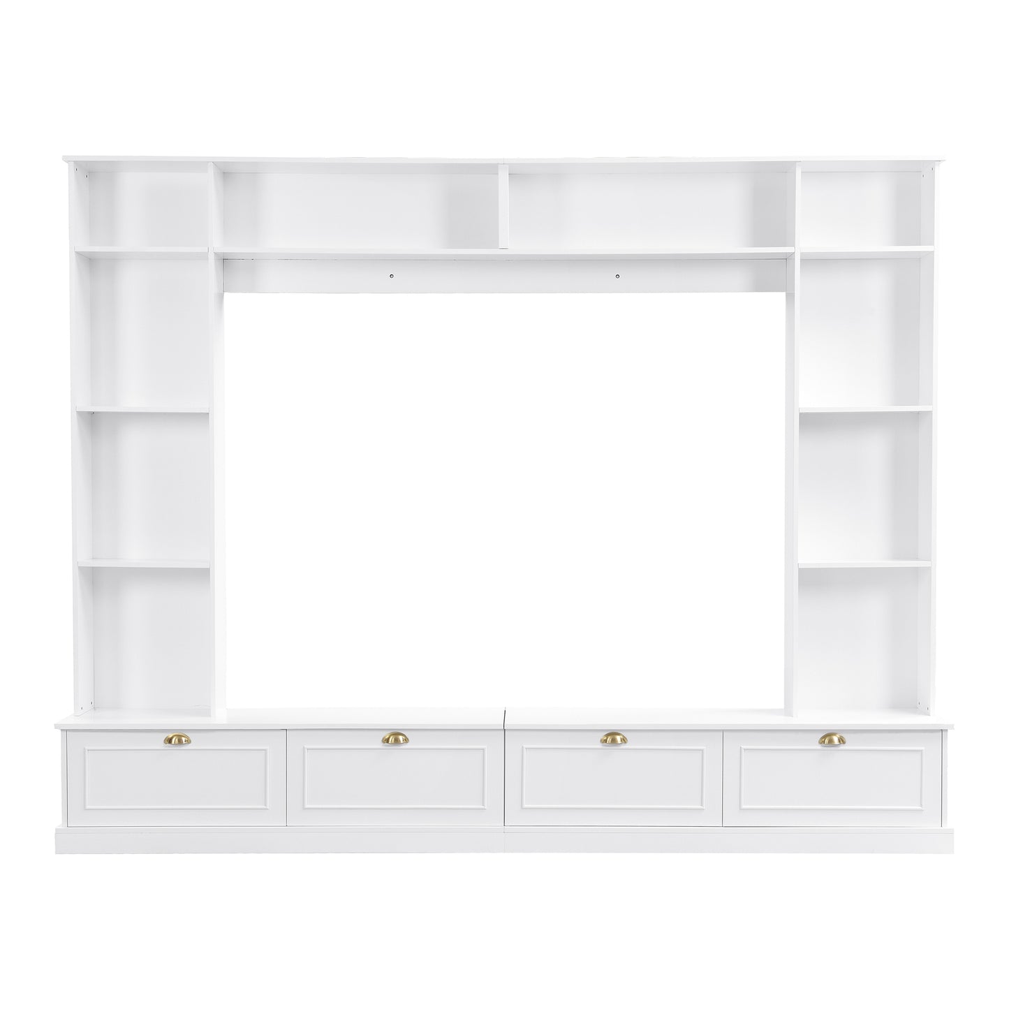 ON-TREND Large Wall Unit Entertainment Center, White