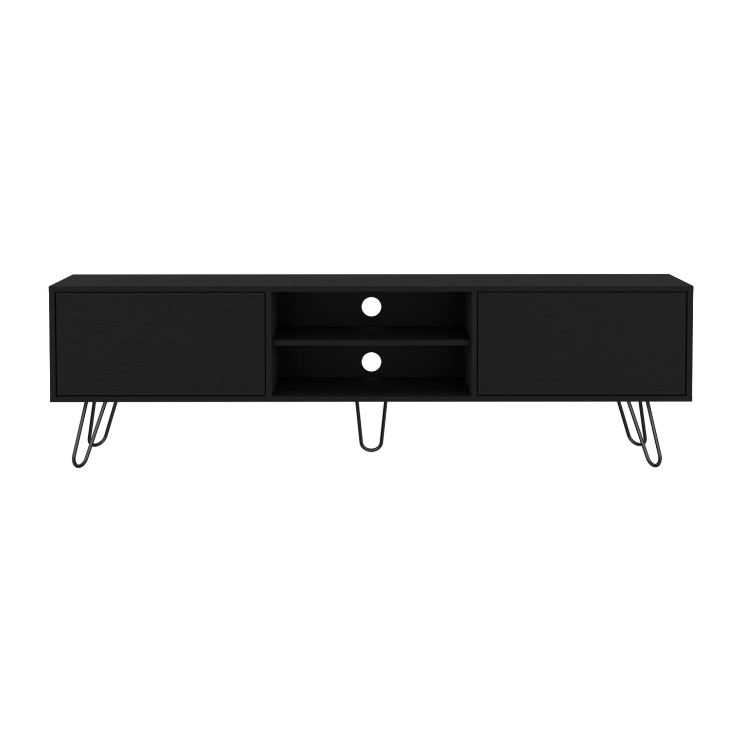 Vassel TV Stand with Hinged Drawers & Hairpin Legs