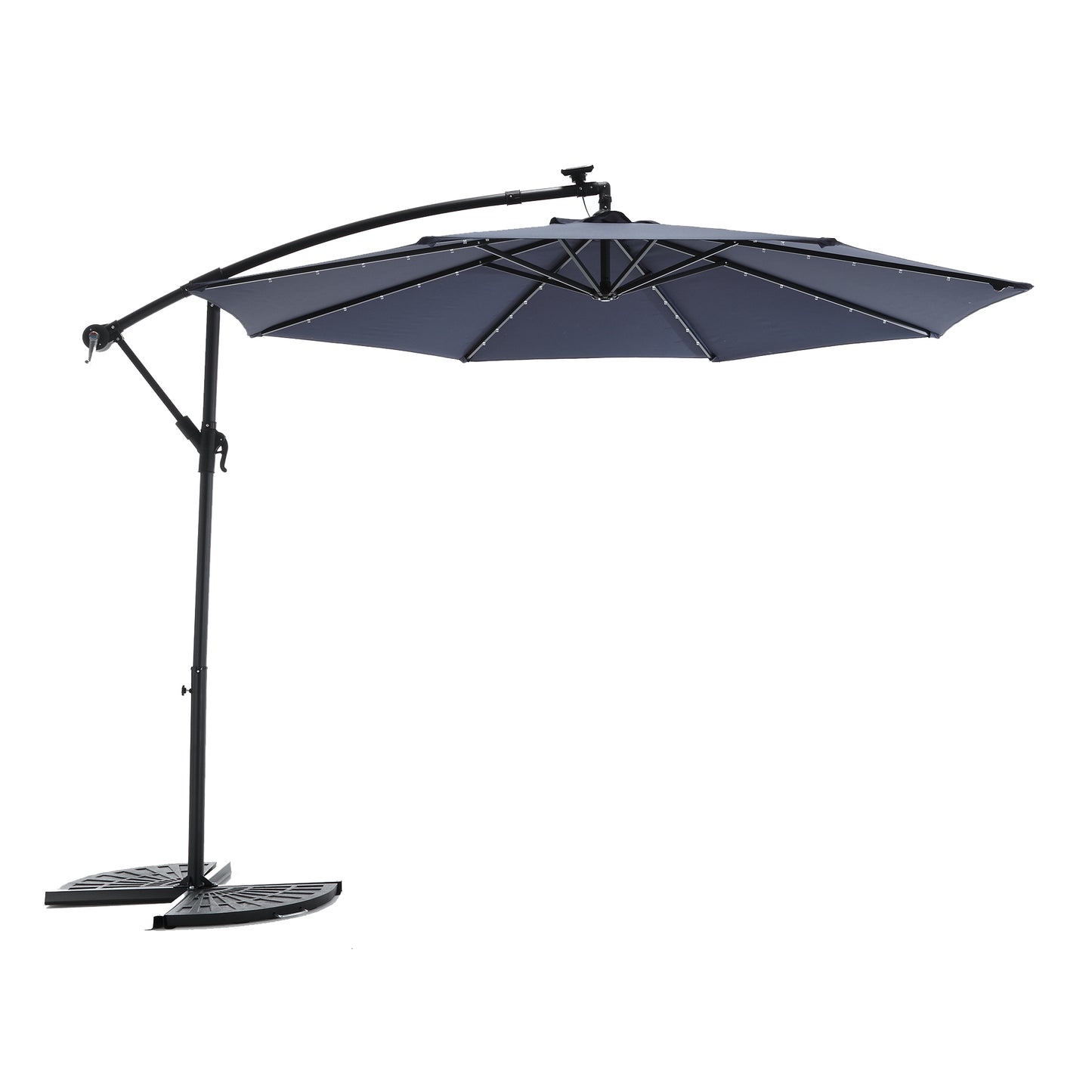 10FT Solar LED Hanging Patio Umbrella