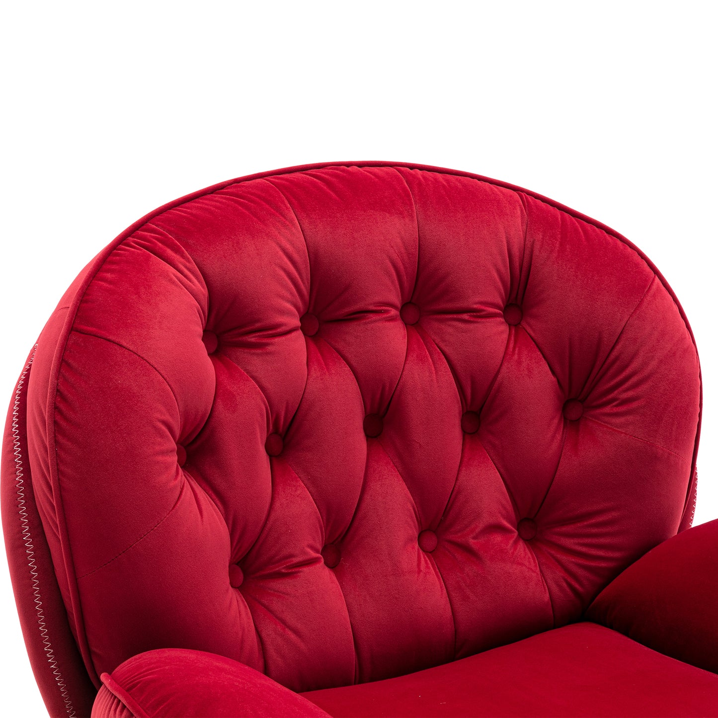 Accent chair with Ottoman - Dark Red