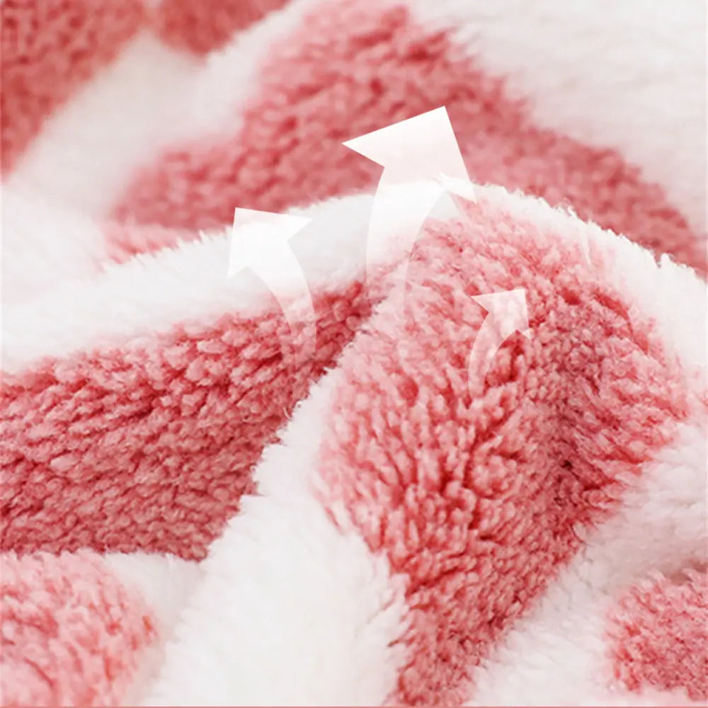 Cute Plaid Flowers Microfiber Towel Bath Towel Soft  Face Towels