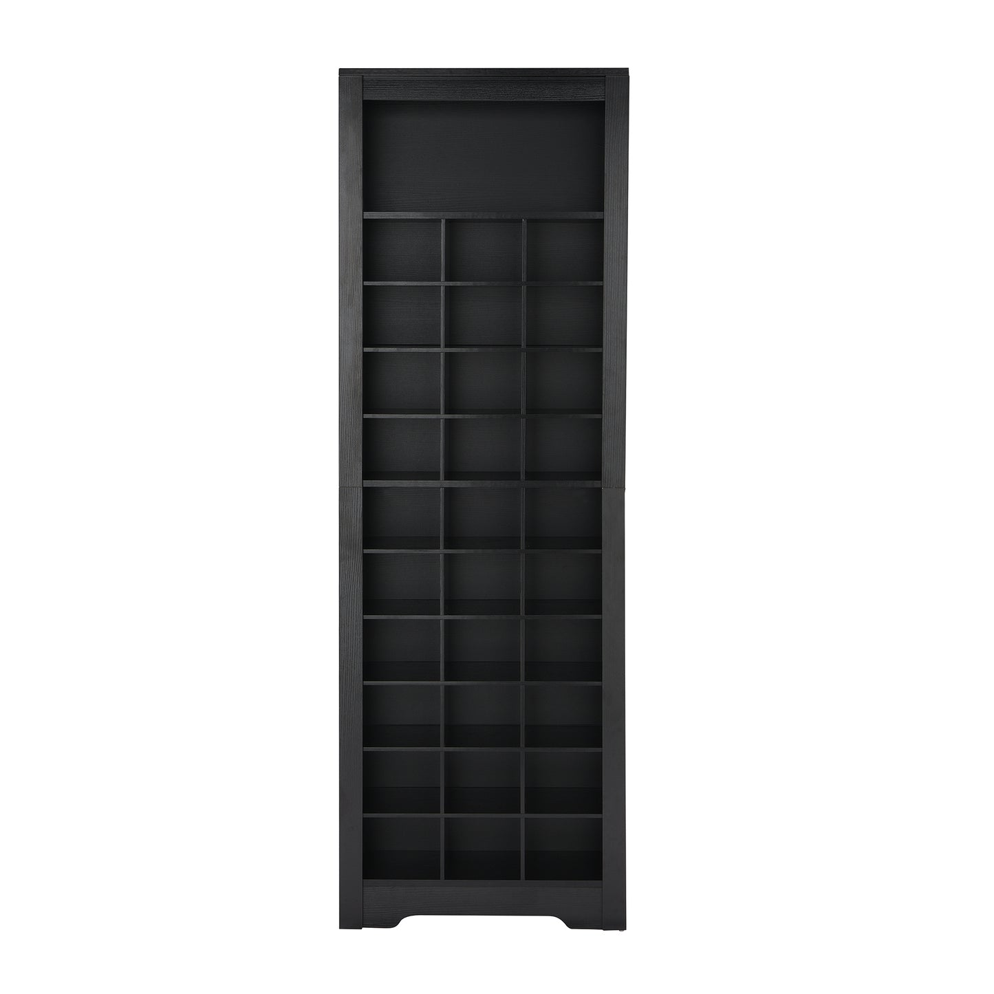 Stylish 30-cubby shoe cabinet, black