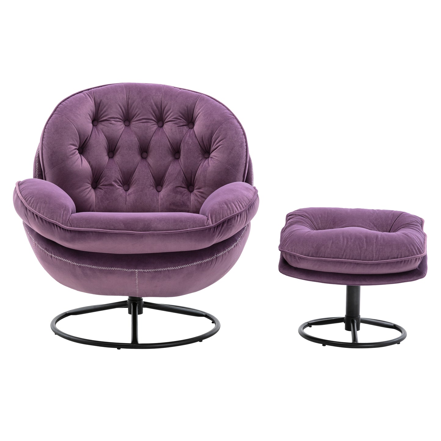 Accent chair with Ottoman - Purple