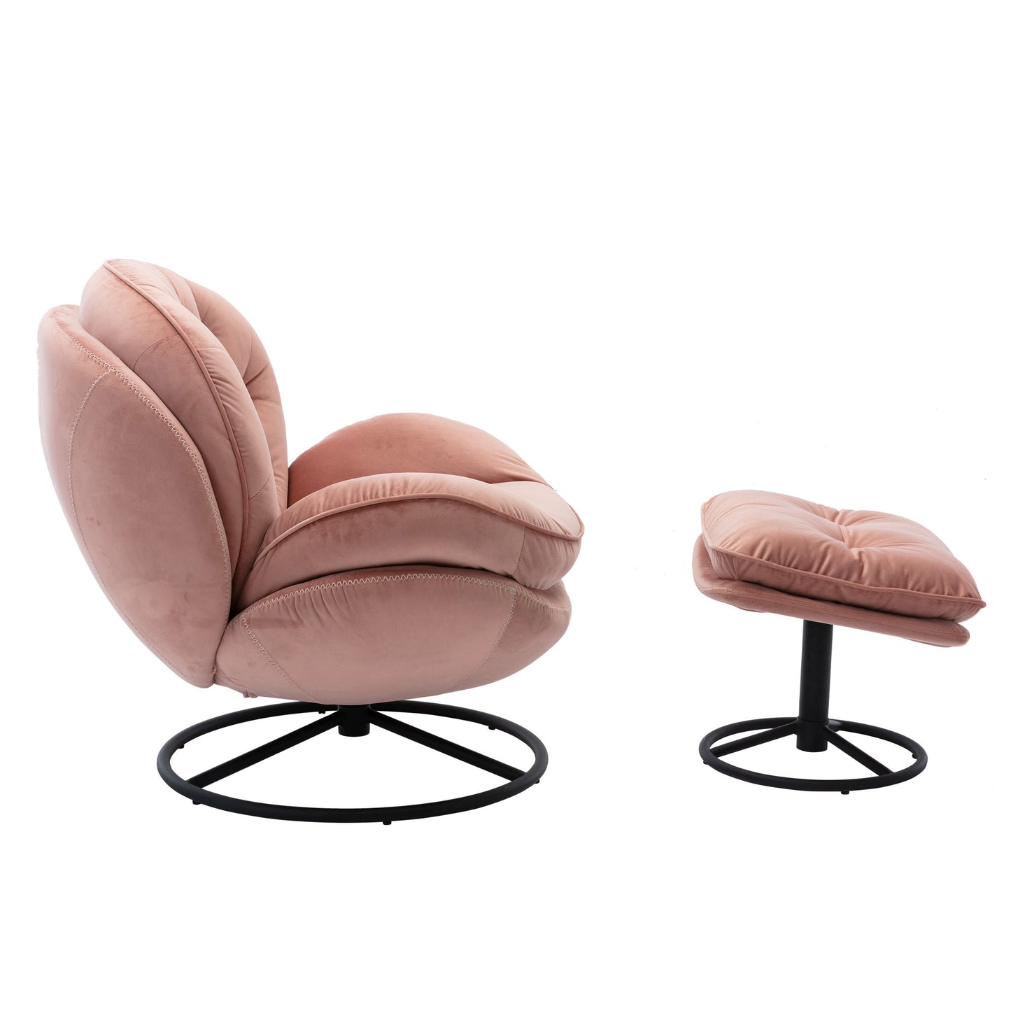 Accent chair with Ottoman - Pink