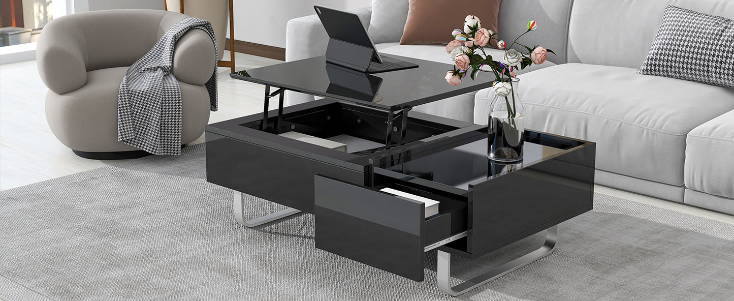 ON-TREND Multi-Functional Coffee Table with Lifted Top