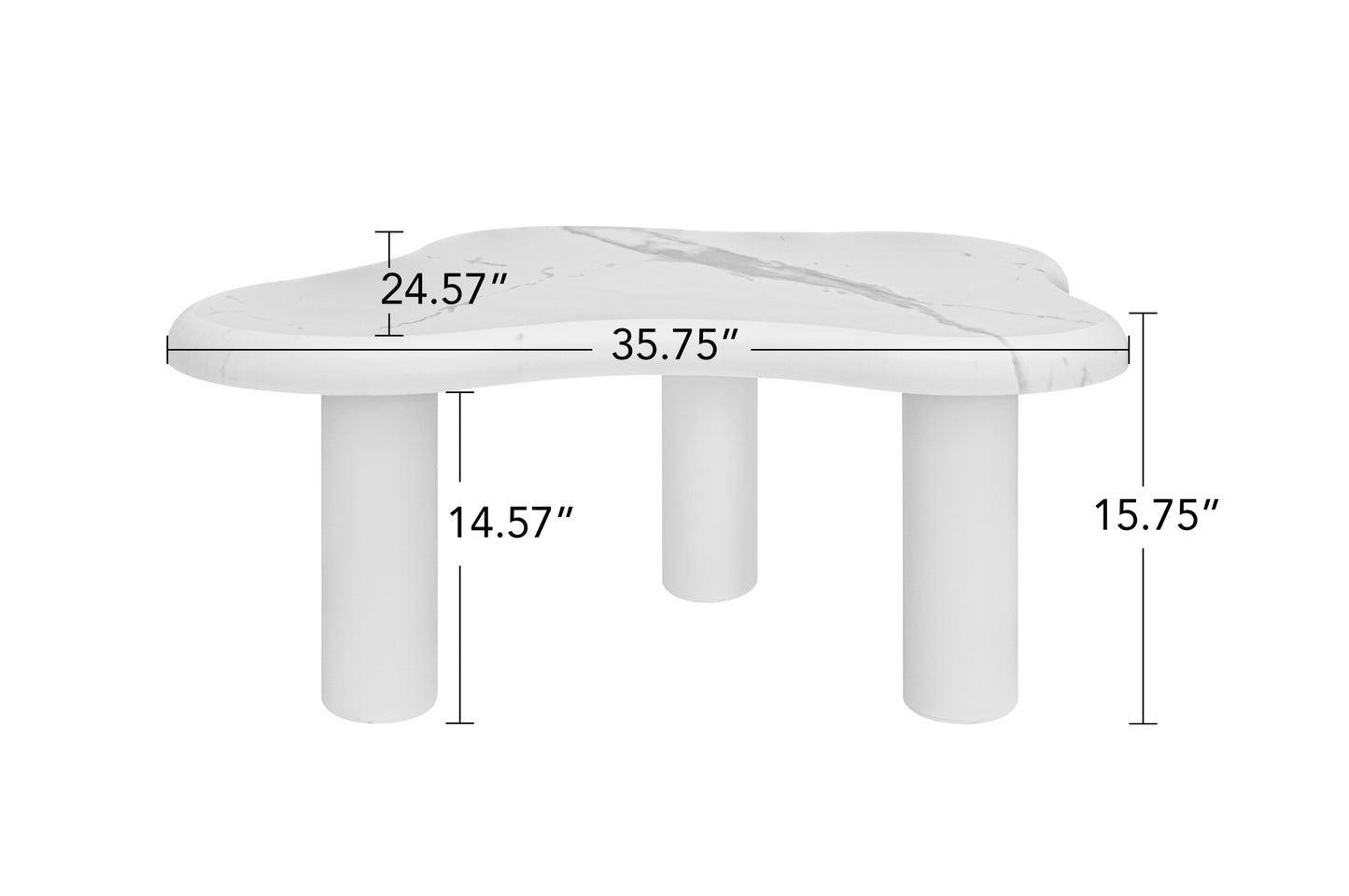 Cloud Marbling Coffee Table with 3 Legs