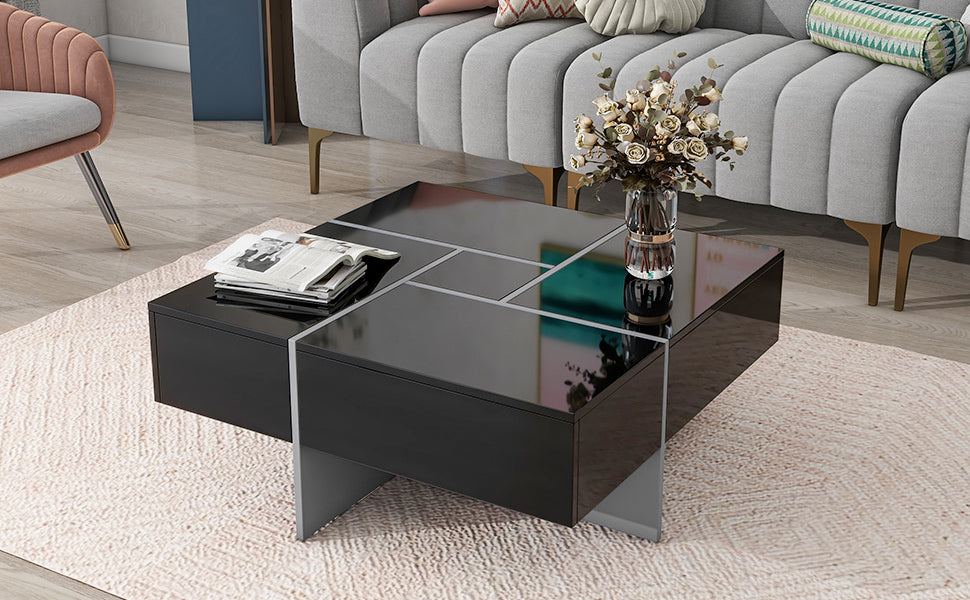 ON-TREND Coffee Table with Hidden Storage & Sliding Top