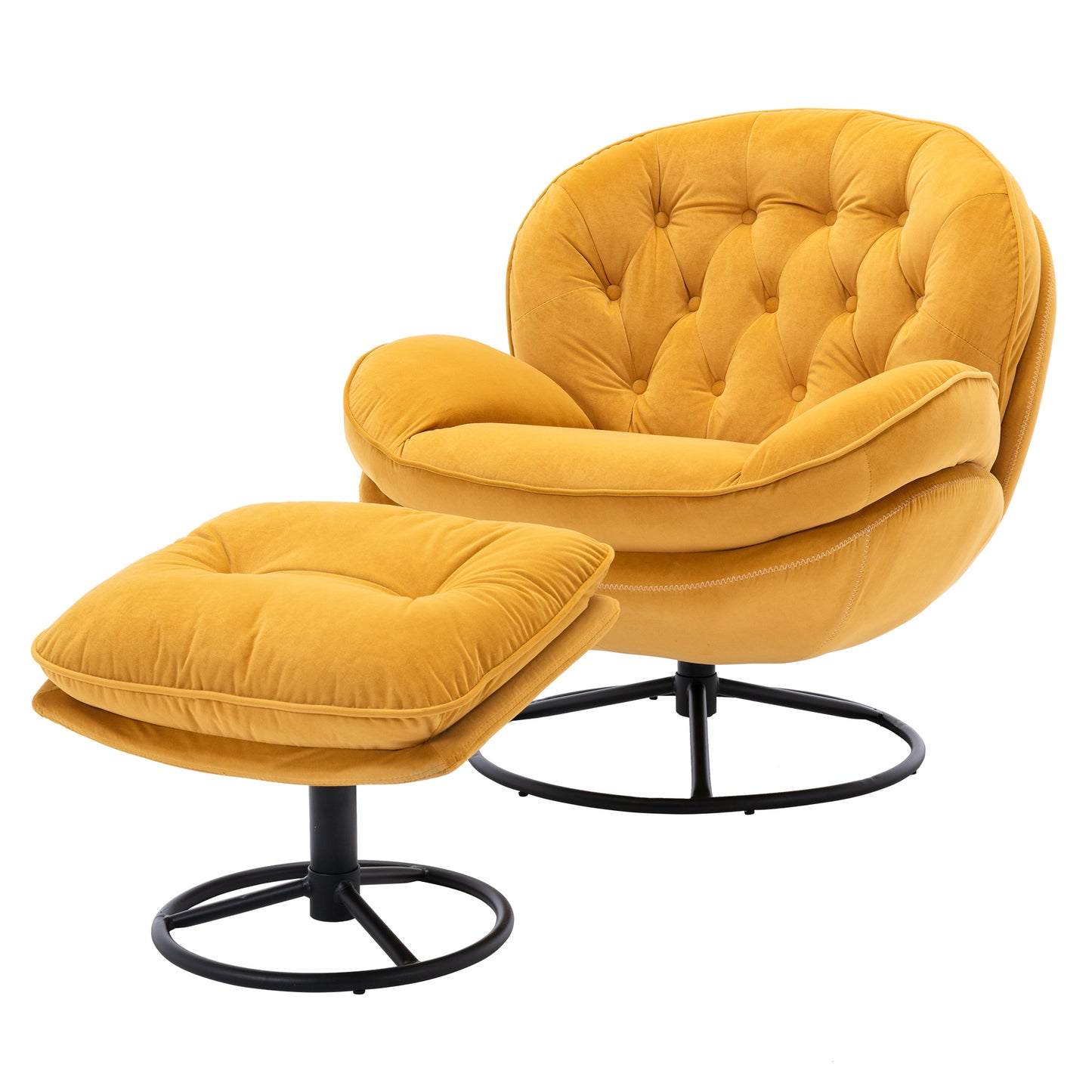 Accent chair with Ottoman - Yellow