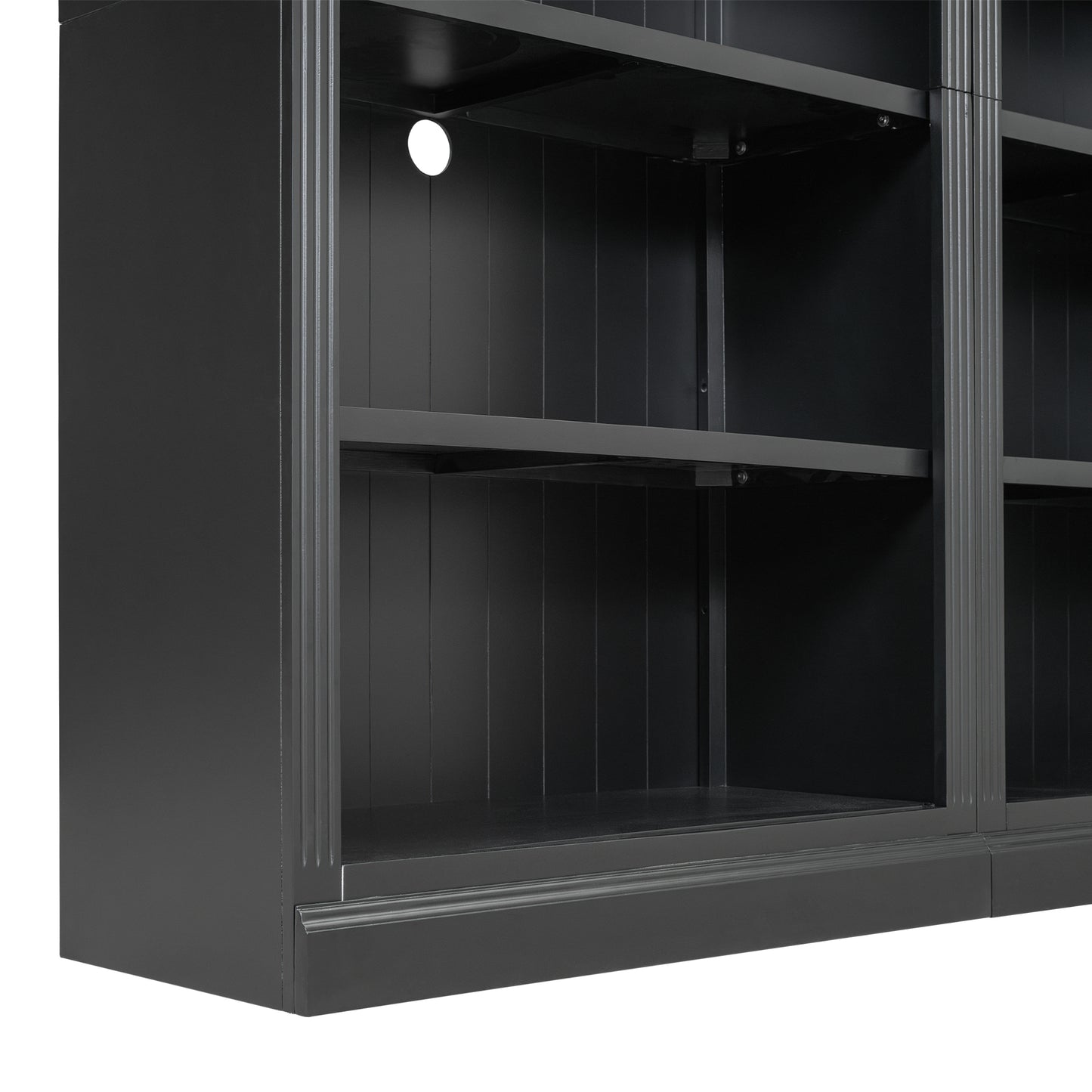 Wood Bookcase with Adjustable 5-Tier Shelves - Black