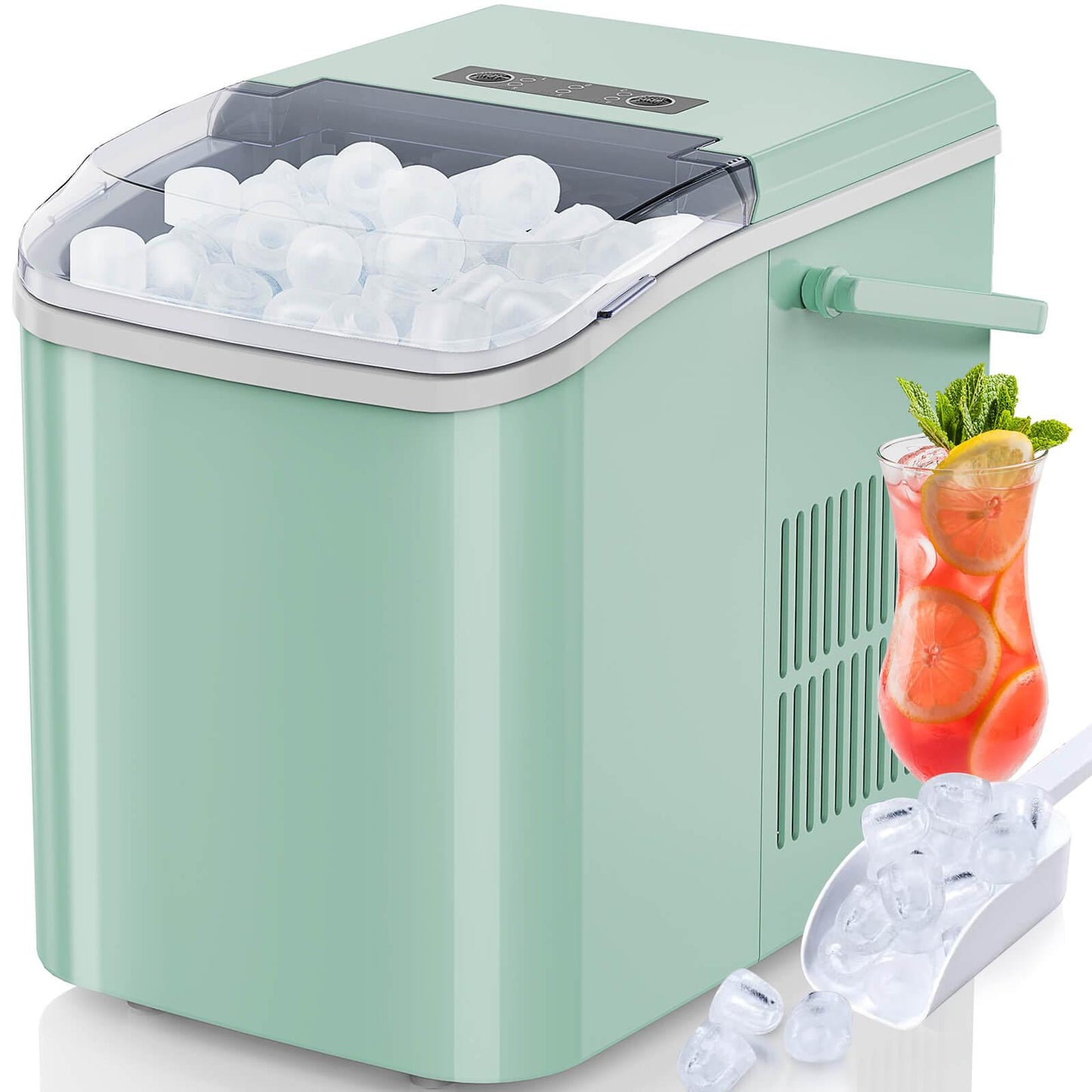 Portable Countertop Ice Maker with Self-Cleaning Functio