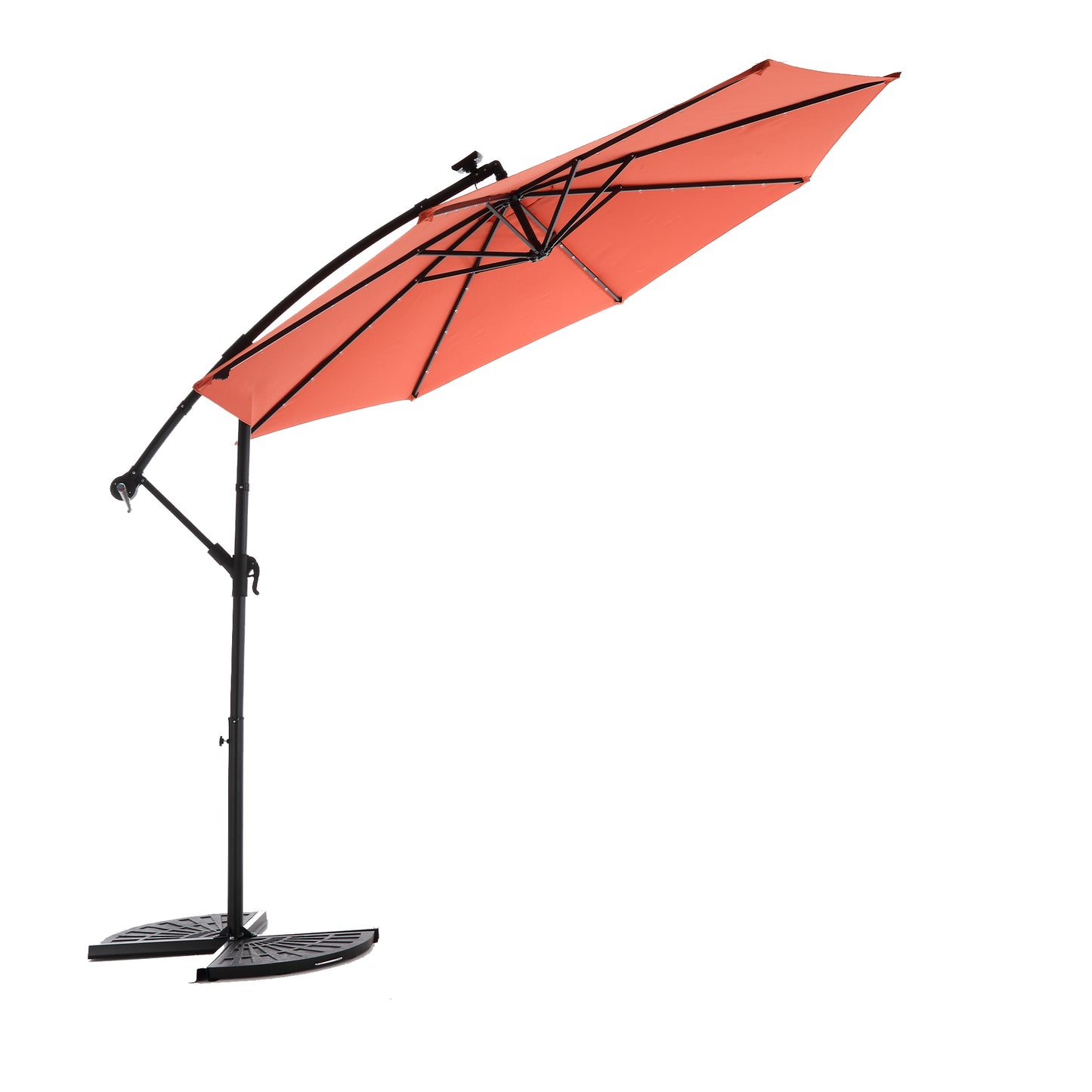 10FT Solar LED Hanging Patio Umbrella