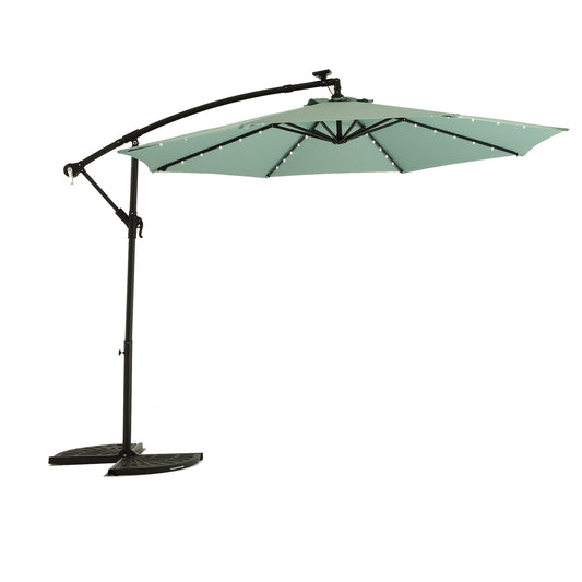 10FT Solar LED Hanging Patio Umbrella