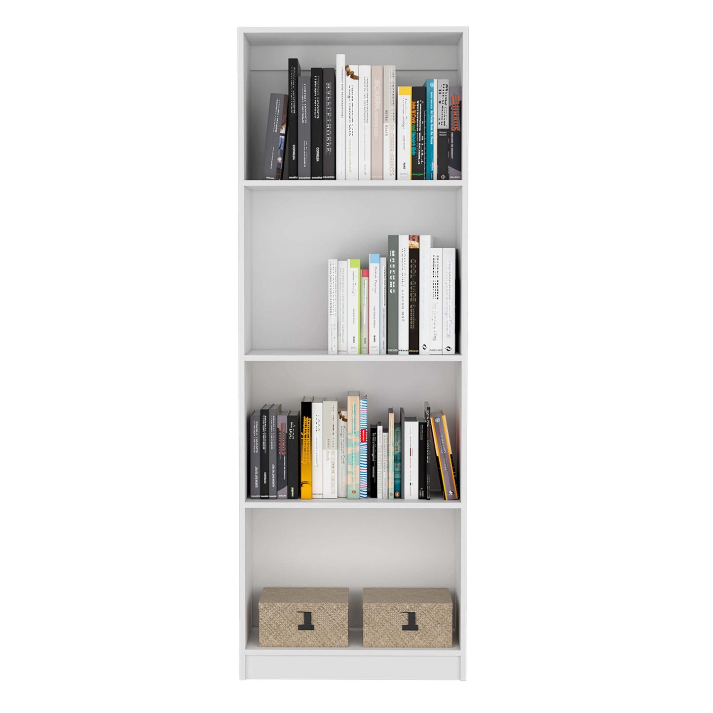 4-Shelf Modern Bookcase for Home & Office, White