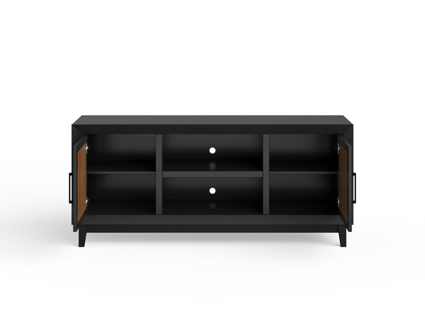 Ventura 65" TV Stand, Black & Bourbon Finish