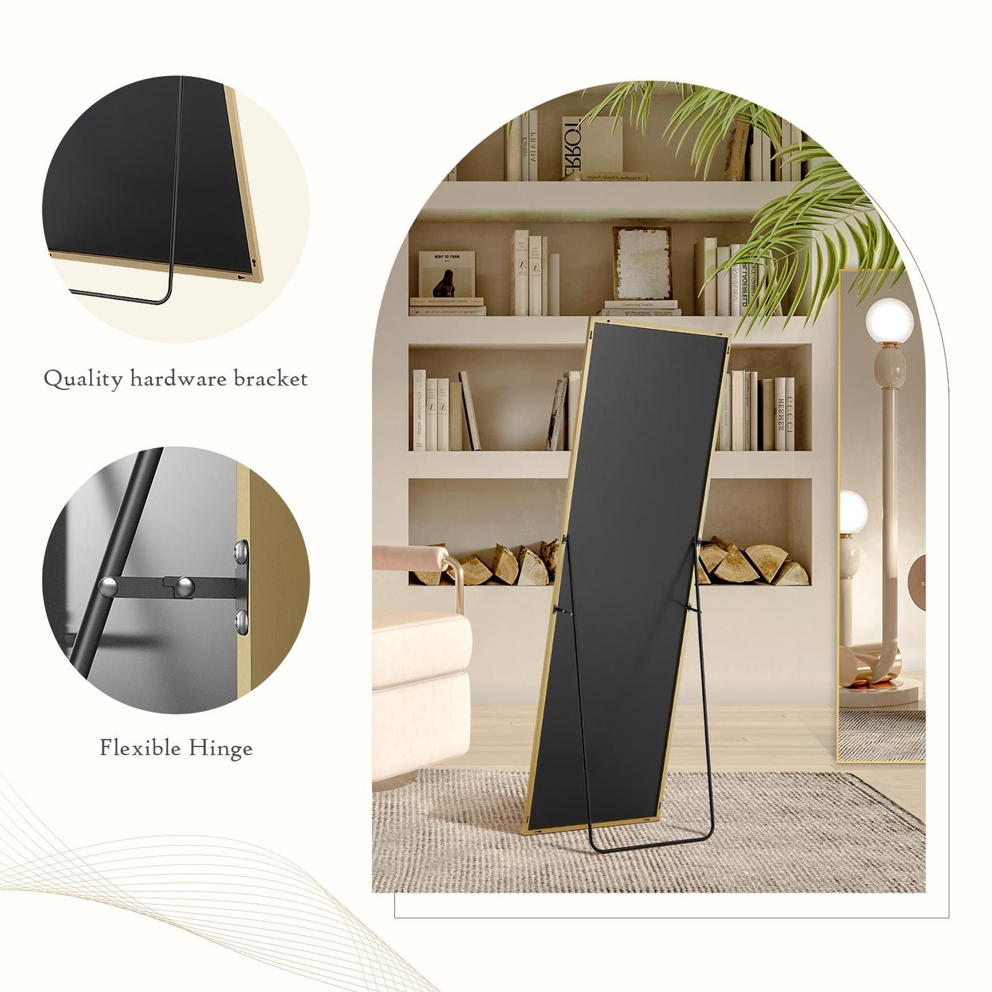 Rectangle Standing Full-Length Mirror for Floor or Wall