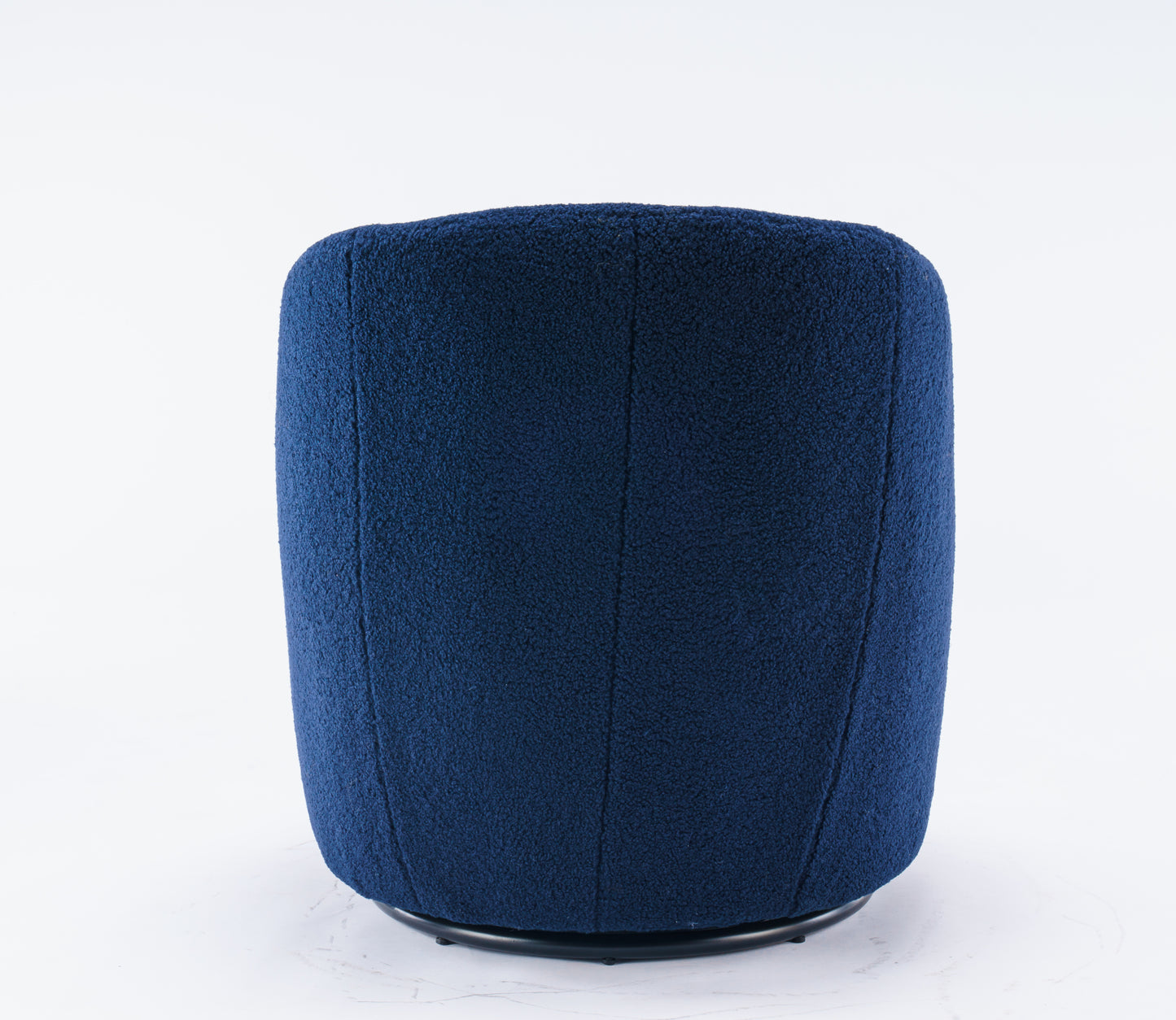 Accent Swivel Armchair with a black metal ring - Dark Blue