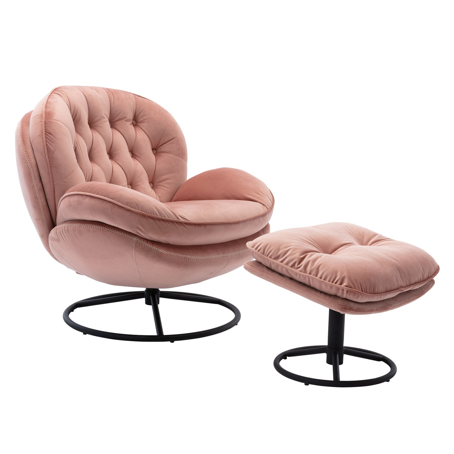 Accent chair with Ottoman - Pink