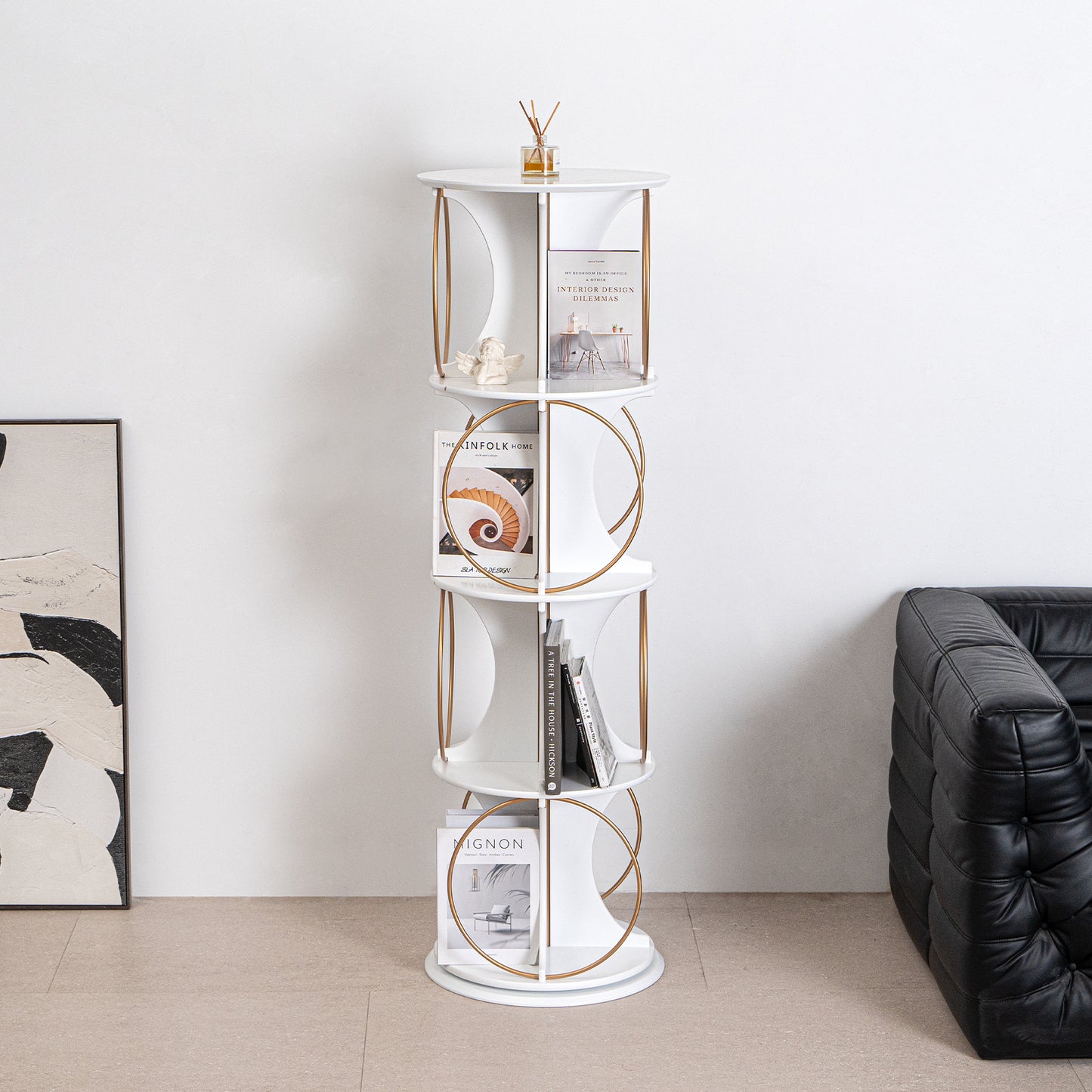 4-Tier Rotating Floor Display Shelf