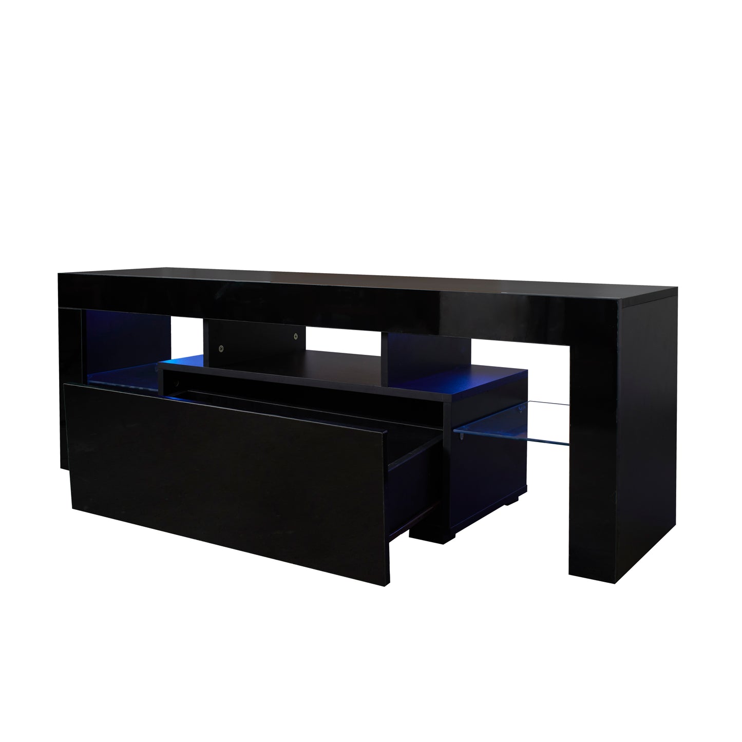 Black TV stand with RGB lights