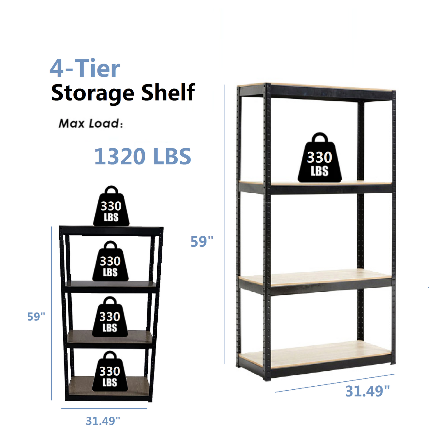 4-Shelf Adjustable Steel Garage Storage Rack