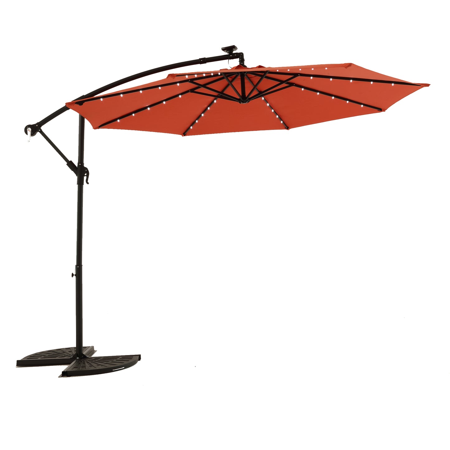 10FT Solar LED Hanging Patio Umbrella