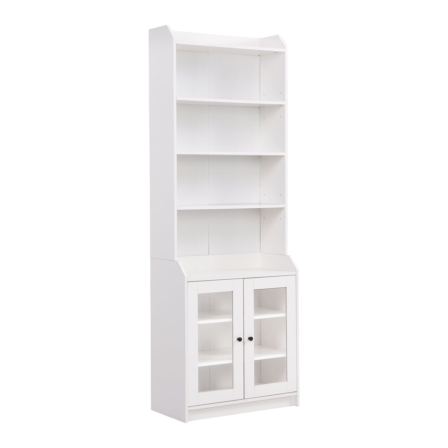 Elegant tall cabinet with acrylic doors, white