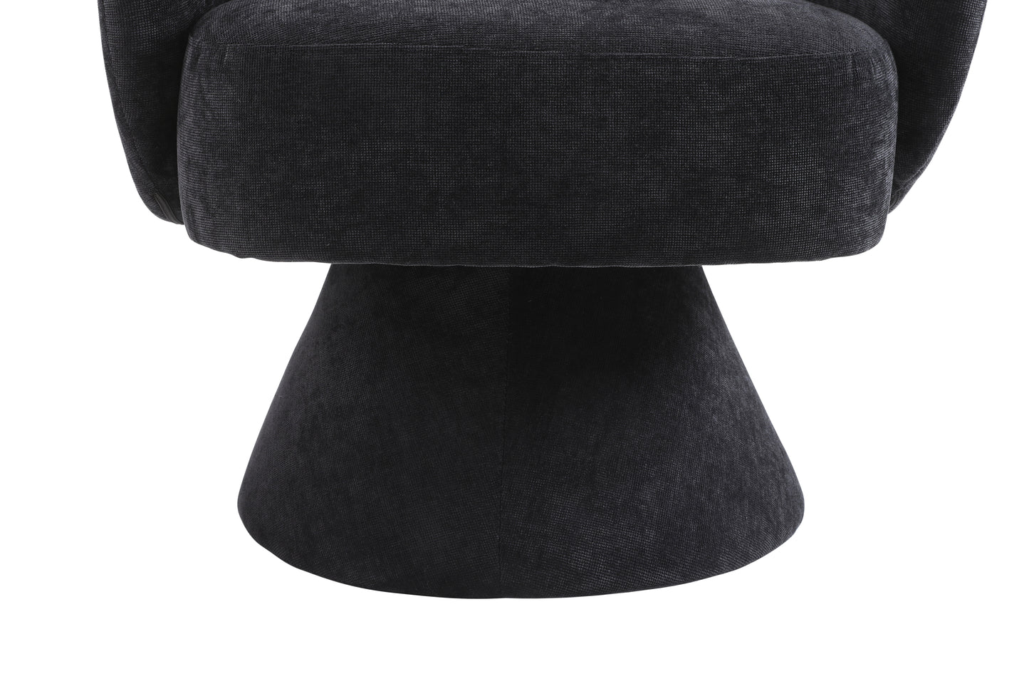 Swivel Accent Chair with a round barrel design for living rooms and bedrooms - Black