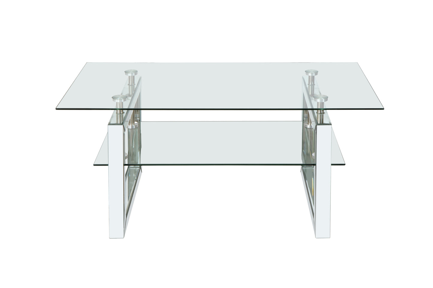 39.4" Transparent Glass Coffee Table