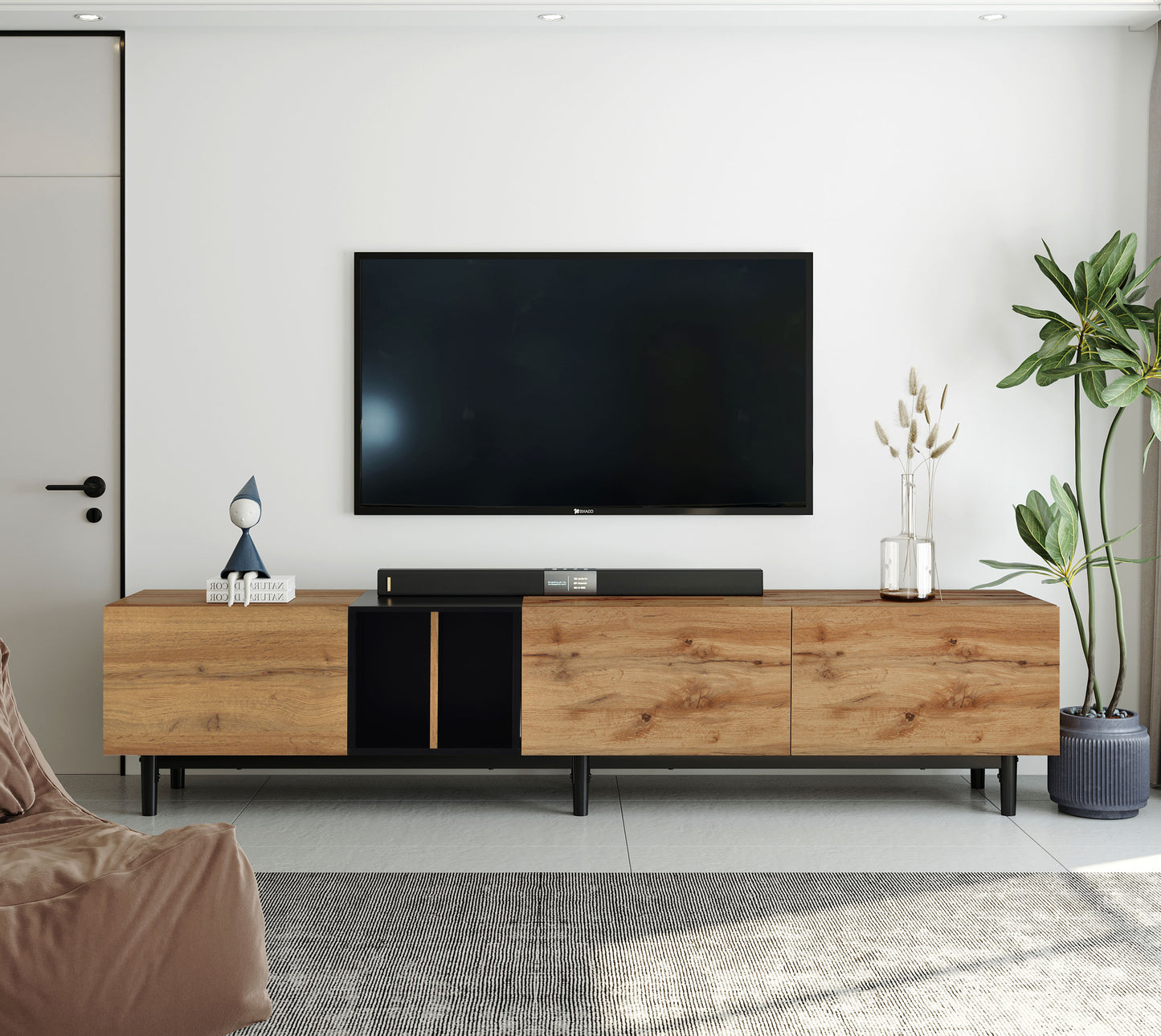 Modern TV stand with large storage