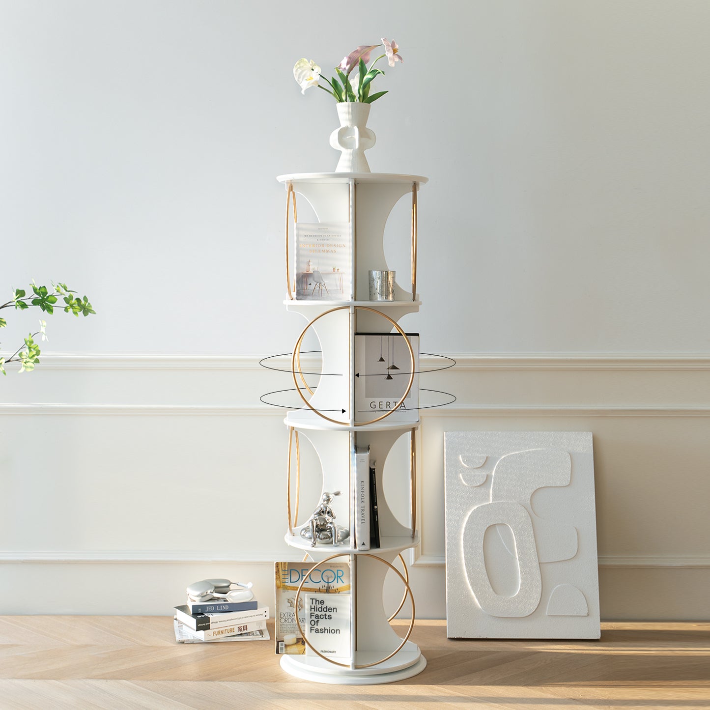 4-Tier Rotating Floor Display Shelf