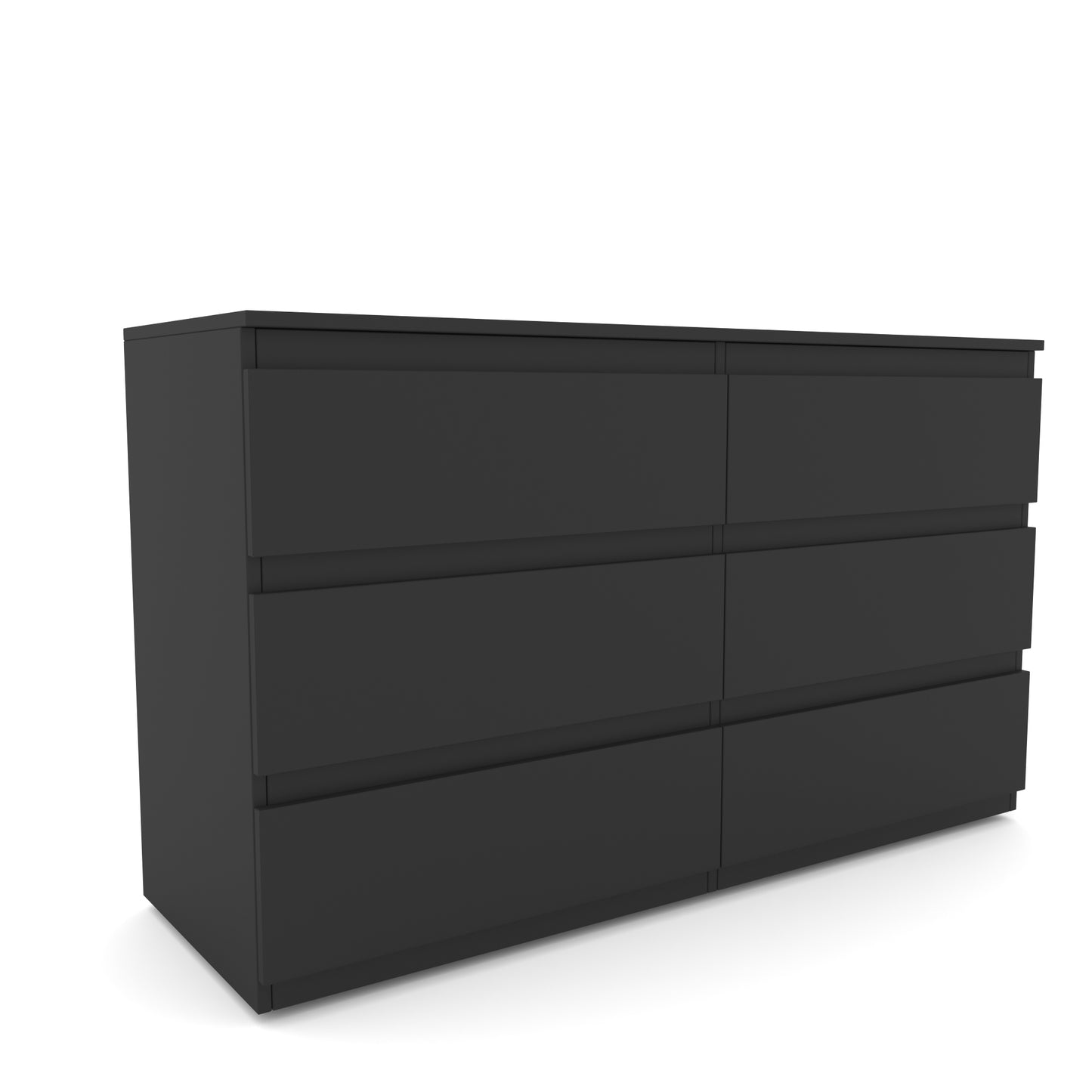 6-drawer double dresser in black for bedroom, living room, or hallway