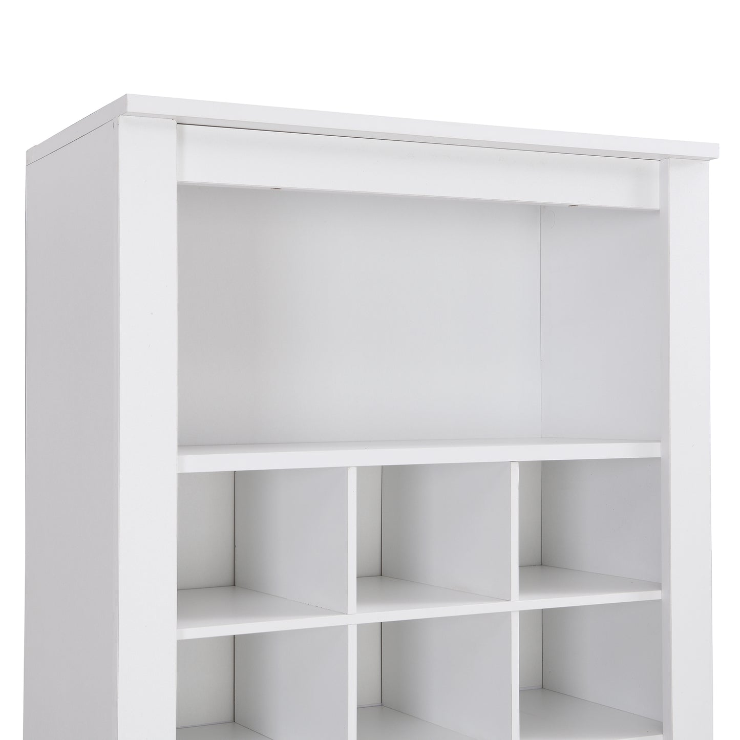 Stylish 30-cubby shoe cabinet, white