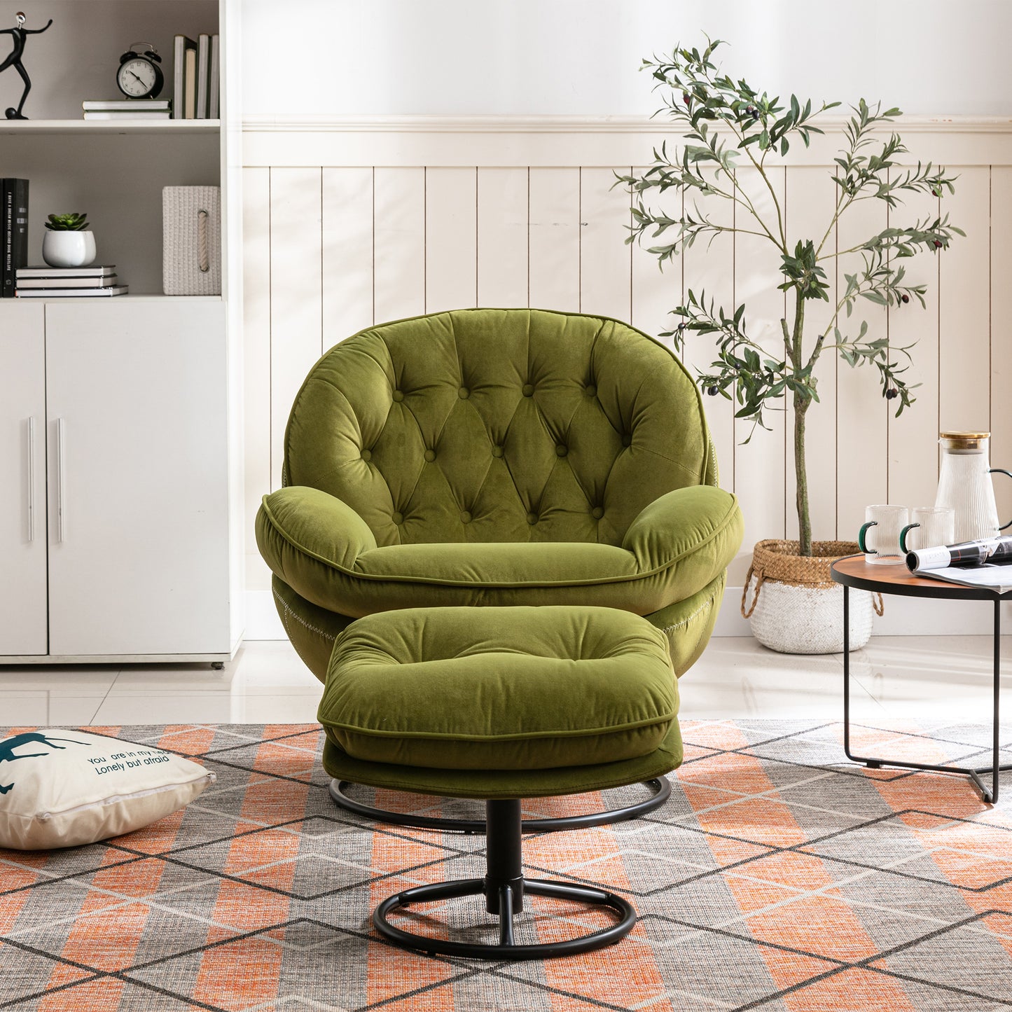 Accent chair with Ottoman - Fruit Green