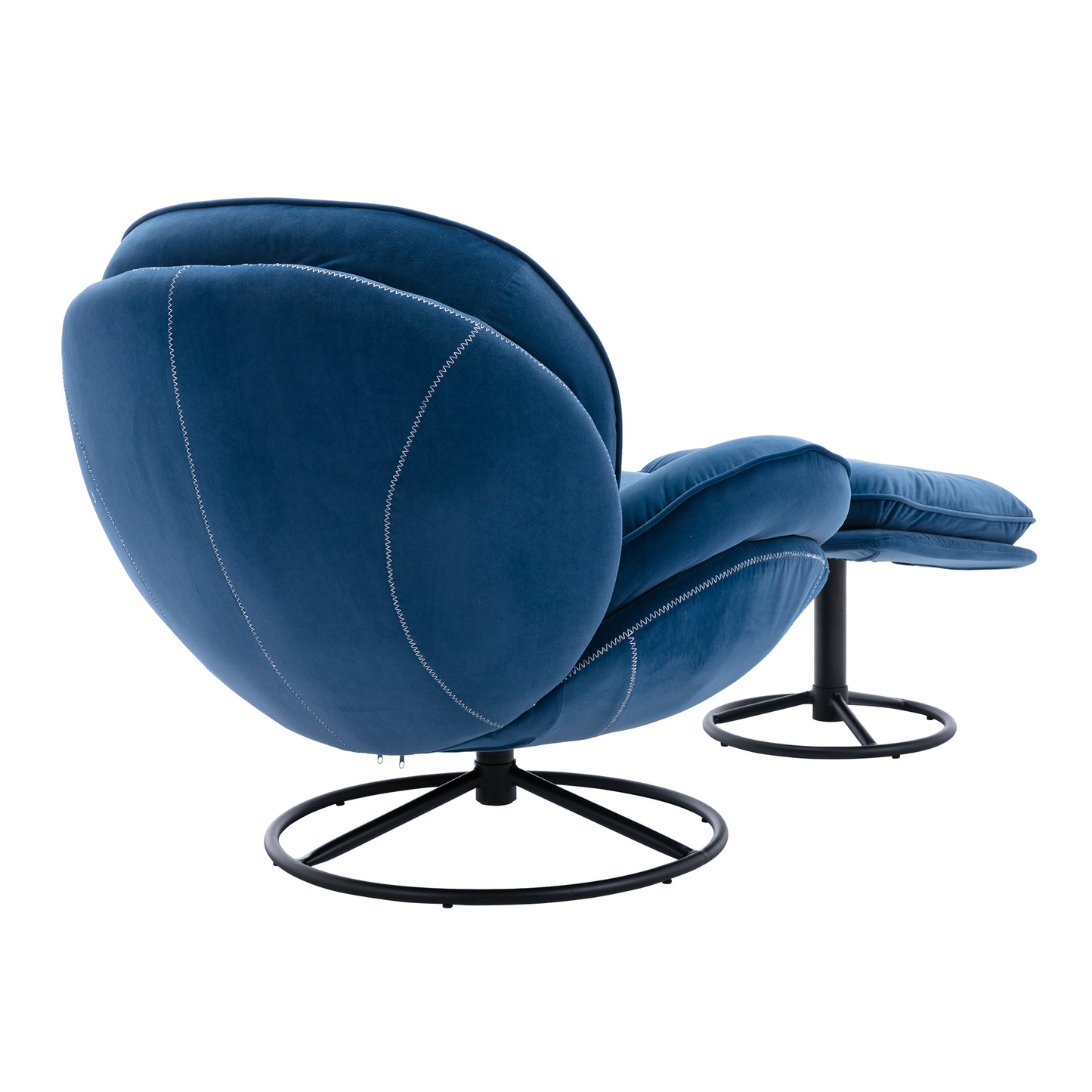 Accent chair with Ottoman - Blue